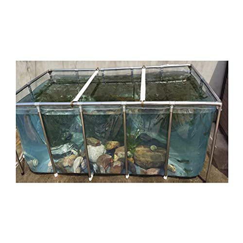 Aufzuchtbecken Für Fische, PVC-Leinwand Mit Stahlrahmen, Aquarienbecken Mit Sichtfenster, Teiche Anzeigen Für Koi, Goldfisch (Farbe : klar, Größe : 80x50x35cm) von ezkxoprs