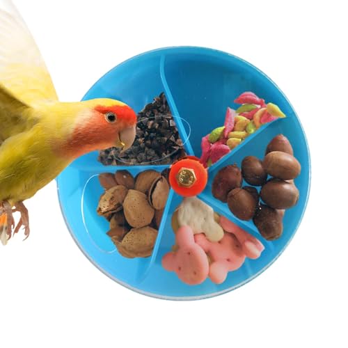 Papageien-Futtersuchspielzeug, kreatives Papageien-Futtertablett, Papageienrad-Futterspender, Vogelfutterspielzeug, unterteilte Futterbox für kleine und mittelgroße Papageien, Lovebird von fanelod