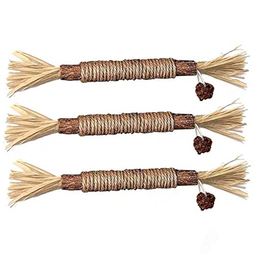 fanelod Cat Sticks, 3 Stück Silvervine Sticks, Cat Cleaning Teeth Sticks, Aggressive Chewers Cat, Cat Teeth Cleaning Toy, Steigerung des Appetits, Angst- und Stressspielzeugs von fanelod