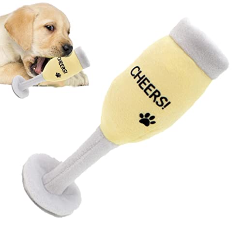 fanelod Gefüllte Hundespielzeuge, Welpe Bier Spielzeug, Wasserflasche Hundespielzeug, Valentine's Rose Quietschendes Haustierspielzeug für kleine und mittlere Haustiere von fanelod