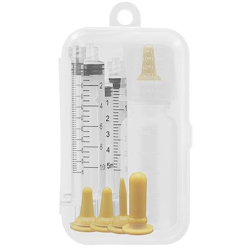 fanelod Kitten Feeder, Flaschen Stillen Welpen Feeder - Auslaufsicher Weich Wiederverwendbar Stillflasche Set mit Klarer Skalenmarkierung für Welpen, Chihuahua, Kätzchen, Eichhörnchen von fanelod