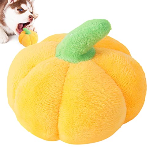 fanelod Kürbis Hundespielzeug - Pumpkin Dog quietschendes interaktives Spielzeug | Halloween-Welpen-Hundespielzeug, quietschendes Hundespielzeug, Kauspielzeug für kleine, mittelgroße Hunde von fanelod