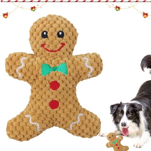 fanelod Weihnachts-Quietschspielzeug für Hunde,Weich gefülltes, langlebiges Haustierspielzeug mit Quietscher | Kauspielzeug für Welpen, ausgestopftes Hundespielzeug, süßes quietschendes Hundespielzeug von fanelod