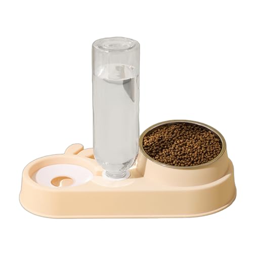 fanlangyi 2 in 1 Katzen Futterbehälter Hunde Wasser Futternapf Doppel Futter Wasserspender Set Katzen Slow Bowl Futterbehälter Liefert Tierfutter und Wasserspender Set von fanlangyi