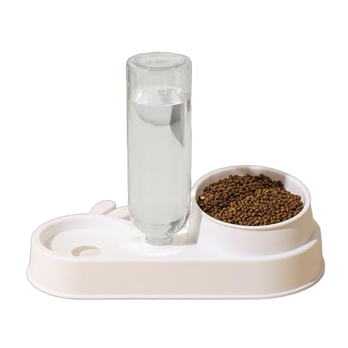 fanlangyi 2 in 1 Katzen Futterbehälter Hunde Wasser Futternapf Doppel Futter Wasserspender Set Katzen Slow Bowl Futterbehälter Liefert Tierfutter und Wasserspender Set von fanlangyi