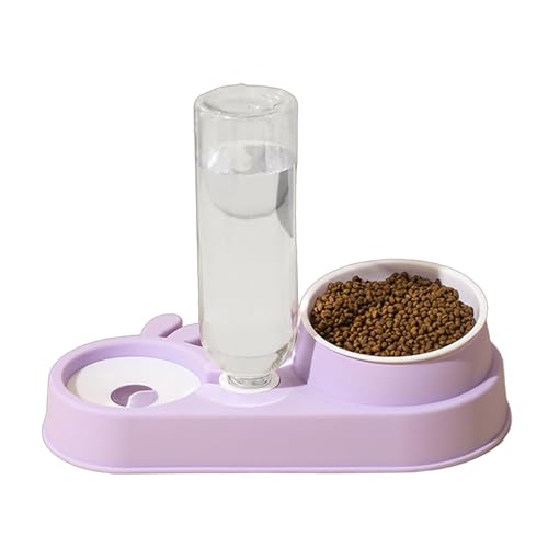 fanlangyi 2 in 1 Katzen Futterbehälter Hunde Wasser Futternapf Doppel Futter Wasserspender Set Katzen Slow Bowl Futterbehälter Liefert Tierfutter und Wasserspender Set von fanlangyi