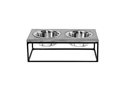 FEEDO - Die Beton Futterstation | Design Napf | Doppelnapf | Hundeaccessoires | (M, hellgrau) von fattoAmano - Lebe mit Betonung