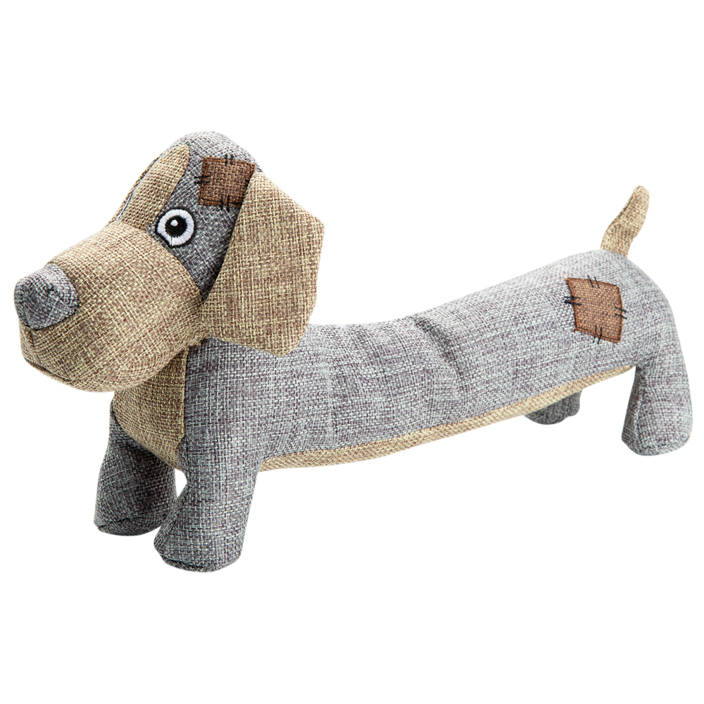 Hunde-Plüschspielzeug Country Dog Lucky braun-grau, Maße: ca. 35 x 18 cm von fehlt