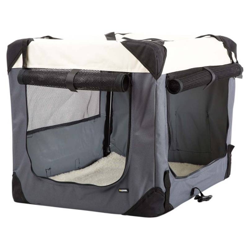 Hunde-Transportbox Journey grau/beige, Gr. 70x52x52 cm, Maße: ca. 70 x 52 x 52 cm von fehlt