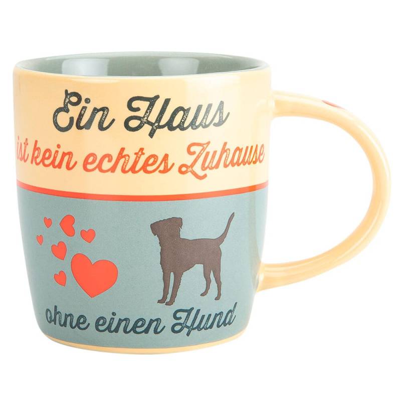 Kaffeebecher Nostalgic Art Home & Dog blau-beige, Höhe: ca. 9 cm, Durchmesser:  ca. 8,5 cm von fehlt