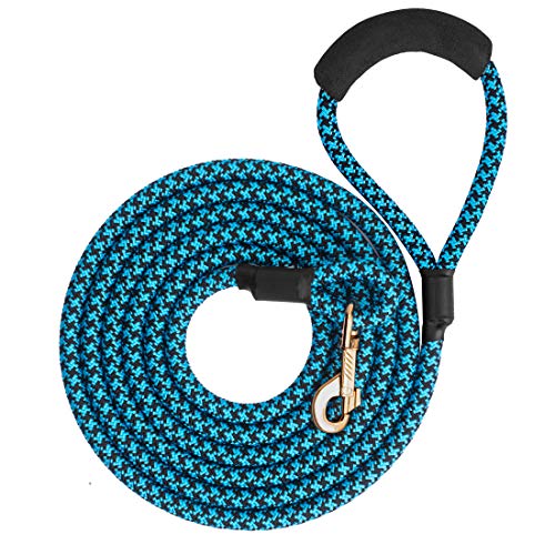 Hundeleine Geflochten Retrieverleine Nylon Lange Erziehungsleine Hundführleine Ausbildungsleine für Kleine Mittlere Hunde Trainingsleine Langlaufleine 3M 5M 10M Seil Schauleine (3M, blau 12mm) von feiling