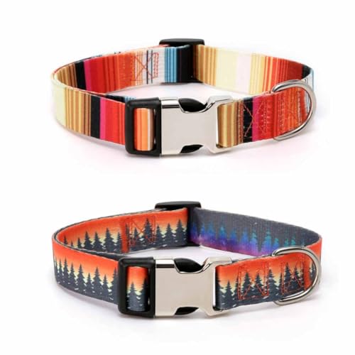 feiling 2er Pack Hundehalsband Böhmisch Stil Hundehalsung Verstellbar Hundehalskette für Kleine Mittelgroße und Große Hunde (B, L) von feiling