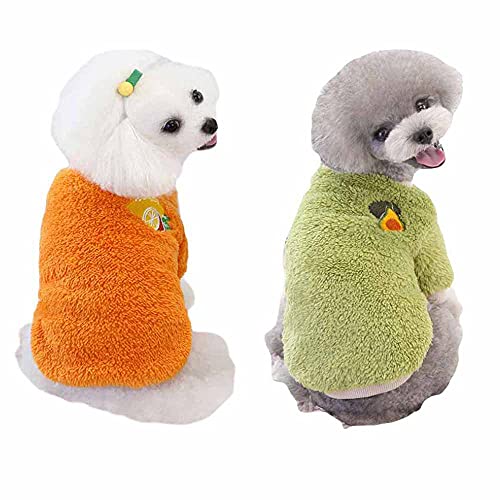 feiling 2er Pack Hundeweste Bequeme Flanell Pulli Hundekostüm Herbst Winter für Kleine Hunde Welpen Sweater Hundepullover Hundemantel (A, S) von feiling