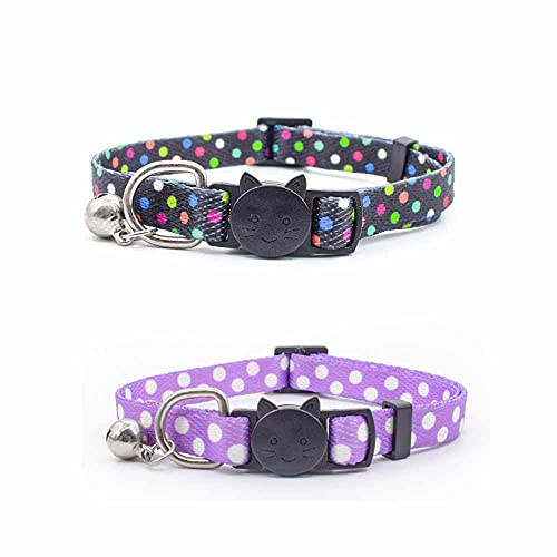 feiling 2er Pack Katzenhalsband mit Glocke Verstellbares Halskette Haustier Welpen Halsband Süße Cat Collar (C) von feiling