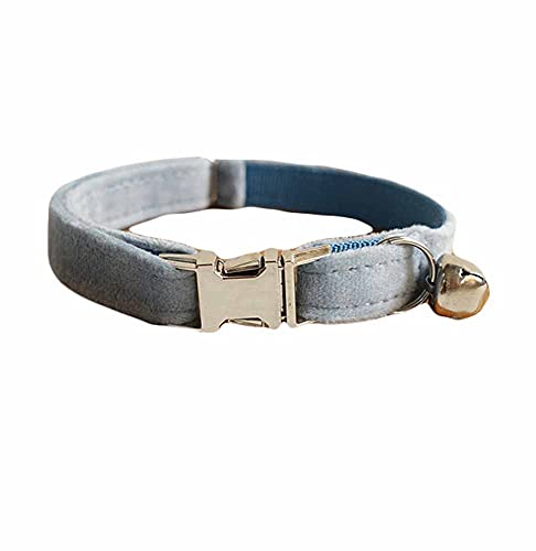 feiling Einfarbige Katzenhalsband Steckverschluss Verstellbare Haustier Halskette Pastell Welpenhalsband mit Bogenknoten Accessory für Katzen (hellblau, L: 20-32cm) von feiling