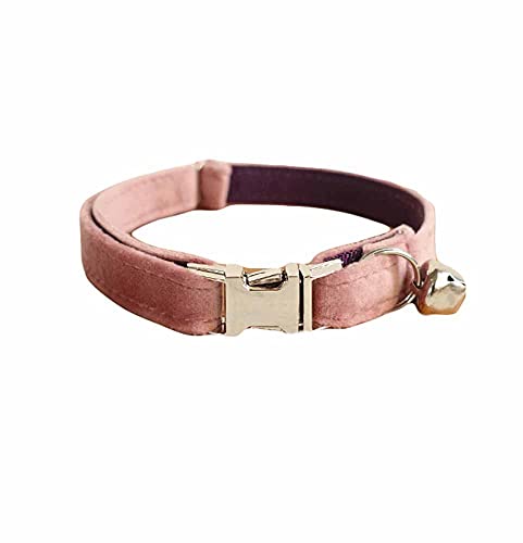 feiling Einfarbige Katzenhalsband Steckverschluss Verstellbare Haustier Halskette Pastell Welpenhalsband mit Bogenknoten Accessory für Katzen (pink, S: 16-26cm) von feiling