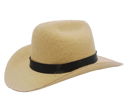 feiling Haustier Cowboy Hut für Katzen Welpen Kleine Hunde Kostüm Kopfbedeckung Einstellbare Sonnenhut Hundecap Mütze (beige 1, S) von feiling