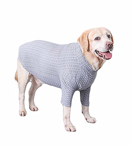 feiling Hunde-Pullover Einfarbig Hundeshirt Elastisch Hundeweste Bequem Herbst Winter Haustier Sweatshirt für Kleine Mittlere und Große Hunde (grau, M) von feiling