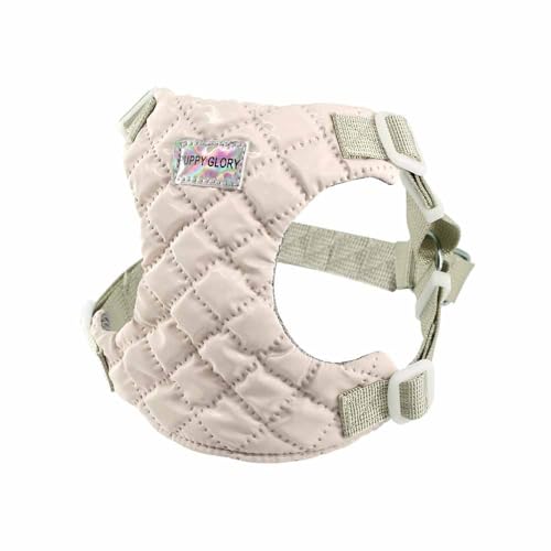 feiling Hundegeschirr für Kleine und Mittlere Hunde Brustgeschirre Haustier Softgeschirr Welpengeschirr (beige, XS: chest 30-37cm) von feiling