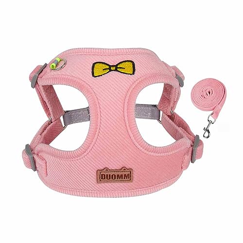 feiling Hundegeschirre Reflektierend Hundeweste Weich Welpengeschirr Brustgeschirre mit Hundeleine für Kleine Hunde (L, pink) von feiling