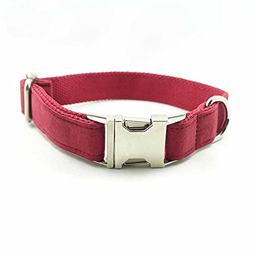 feiling Hundehalsband Verstellbares Geflochten Hundehalsung Haustier Halskette Einfarbig Hundeband Klickverschluss für Welpen Kleine Mittlere Große Hunde (rot, XL) von feiling