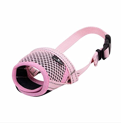 feiling Hundemaulkorb Mesh Hundetraining Maulkorb Verstellbare Gepolstert Maulschlaufe Atmungsaktive Ermöglicht Trinken Anti-Bell Anti-Beiß Maulkorb für Kleine Mittlere und Große Hunde (Pink, XXL) von feiling