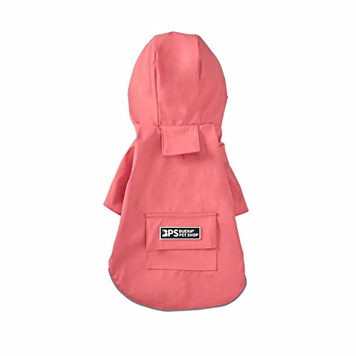 feiling Hunderegenmantel wasserdichte 2-Beine Regensjacke mit Kapuze für Kleine und Mittelgroße Hunde Haustier Regenmantel Dog Raincoat (XXL, pink) von feiling