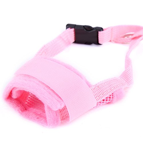 feiling Quick-fit Klettverschluss Hunde Maulkorb Verstellbare Bequem Anti-Beiß Maulkörbe Atmungsaktiv Anti-Bell Hundetraining Korb Mesh Dog Muzzle Anti-bark (S, pink) von feiling