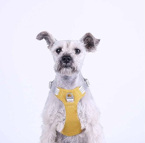 feiling Reflektierend Hundegeschirr Anti Zug Verstellbare Brustgeschirre Ausbruchsicher Haustier Geschirr für Mittlere und Grosse Hunde (gelb, L) von feiling