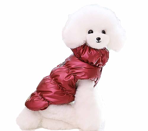 feiling Verdickte Hundeweste Winter Hundemantel Bequeme Outdoor Hundejacke Haustier Thermal Gilet für Kleine Mittlere Hunde (L, weinrot) von feiling