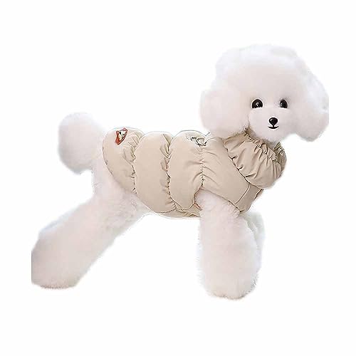 feiling Verdickte Hundeweste Winter Hundemantel Bequeme Outdoor Hundejacke Haustier Thermal Gilet für Kleine Mittlere Hunde (M, a Khaki) von feiling