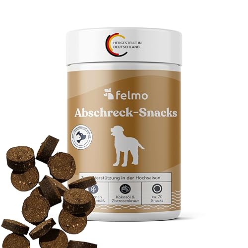 FELMO Natürlicher Abschreck-Snack für Hunde - ca. 70 Leckerlis für die Hochsaison mit Schwarzkümmel- und Kokosöl - 100% natürliche Inhaltsstoffe - Getreide- und zuckerfrei von felmo