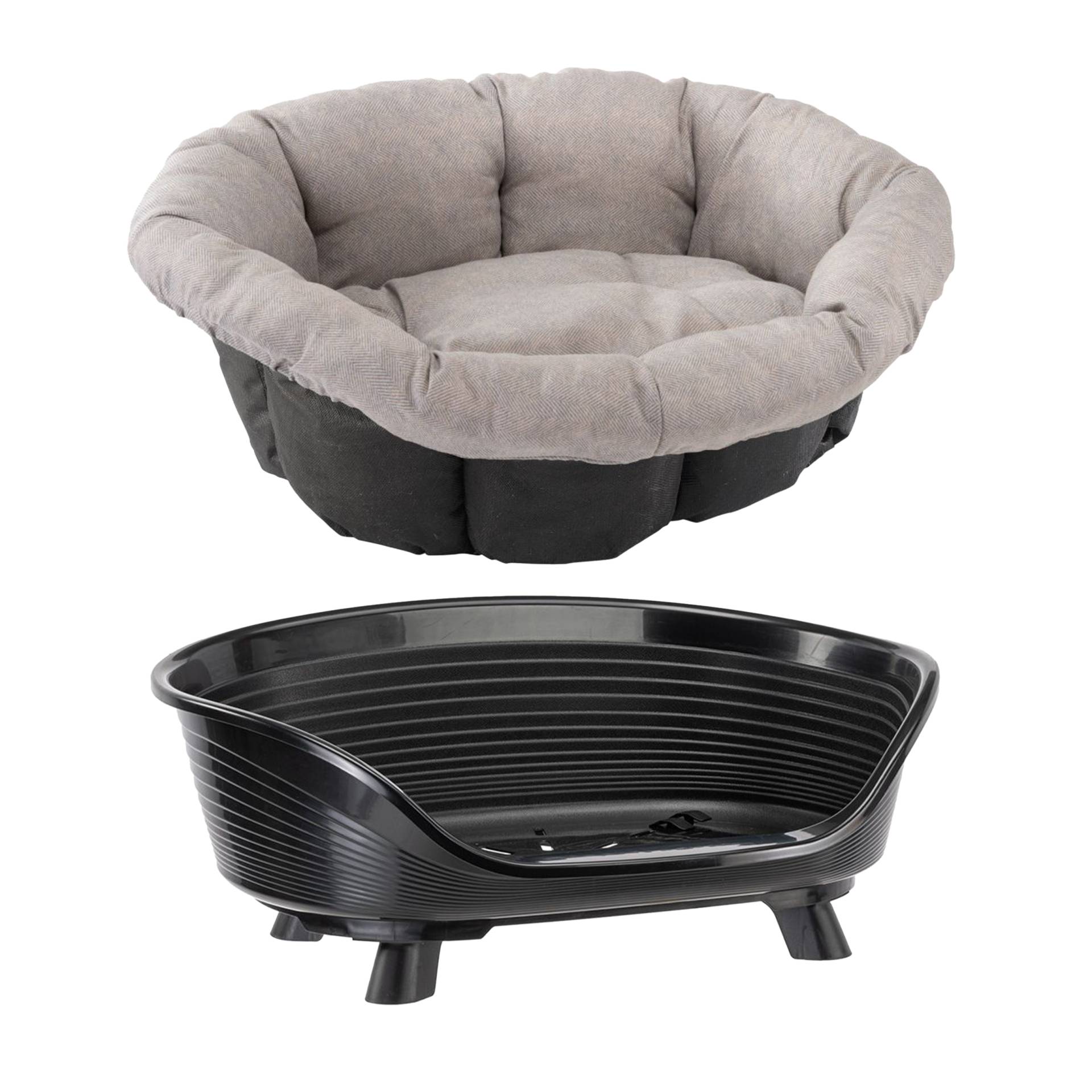 Set aus Ferplast Korb Siesta Deluxe mit Überzug Sofà Tweed beige - Set Größe 10: Korb + Überzug + Füße Set aus Ferplast Korb Siesta Deluxe mit Überzug Sofà Tweed beige - Set Größe 10: Korb + Überzug + Füße von ferplast