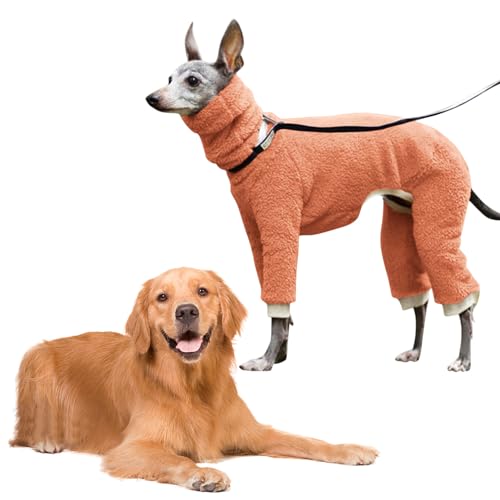 feveo Ganzkörper-Hundemantel - Haustierpullover,Dehnbarer Rollkragen-Einteiler für Hunde mit 4 Beinen, vollständig bedeckt, elastisch, hoher Kragen, einfarbig, für kleine, mittelgroße und große Hunde von feveo