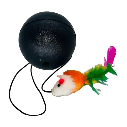 Haustierspielzeugbälle, interaktive Haustierbälle, Aktiver beweglicher Rollball, Katzenspielzeug mit Plüschmaus, weiche Haustierspielzeugbälle, automatische bewegliche Hüpfende rotierende Kugel, von fiira