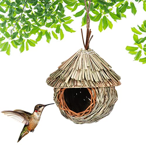 Kolibri-Häuser für draußen – Schilfgras, handgewebte Vogelhäuser, Vogelliebhaber, Gartendekorationen für den Außenbereich, Haus und Garten Fiira von fiira