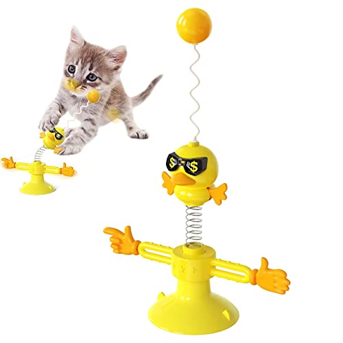 fiira Katzenspielzeug mit Saugnapf, interaktiver Katzenspielzeug für Katzen, Intelligenzspielzeug, Frühlingsspielzeug für Indoor-Katzen von fiira