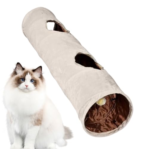 fiira Katzentunnel-Spielzeug – Big Tube Spielplatz-Spielzeug | Verbindbarer gerader Katzentunnel mit Guckloch und Spielball für Kätzchen, Katzen und Kaninchen von fiira