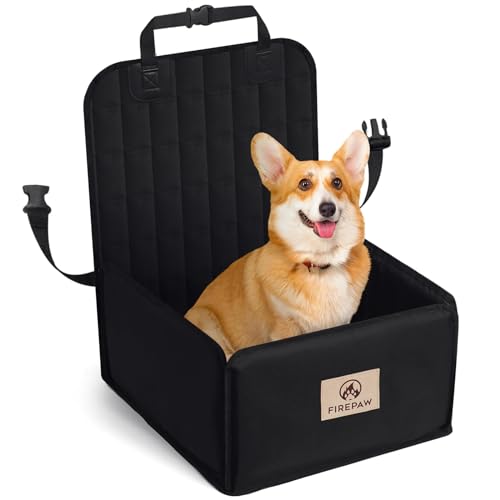 PAWBOSE Extra Stable Dog Car Seat, Hunde Autositz Hundesitz Auto für Kleine und Mittlere Hunde -Stabiler Hundesitz für Rückbank und Beifahrersitz - Wasserabweisend, Faltbar - 45x45x25cm von PAWBOSE