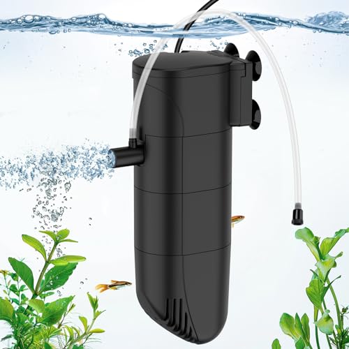 fishkeeper Aquarium Filter Aquarium innenfilter, 13w Durchfluss 700LPH Aquariem pumpe mit Filter, dreifach saubere Filterung für 250L Aquarium von fishkeeper