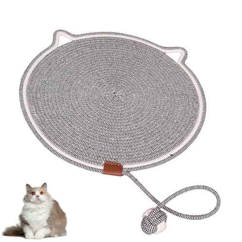 Celery Pets Dual Scratching Pad, Cat Scratching Mat Natural Cotton Rope Cat Scratching Pad, Celery Pets Cat Scratcher Mat, Large Size Cat Bed Cat Scratching Pad for Indoor Cats (Black,L) von fjaldjfu