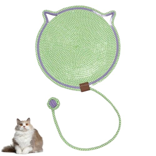 Celery Pets Dual Scratching Pad, Cat Scratching Mat Natural Cotton Rope Cat Scratching Pad, Celery Pets Cat Scratcher Mat, Large Size Cat Bed Cat Scratching Pad for Indoor Cats (Green,L) von fjaldjfu