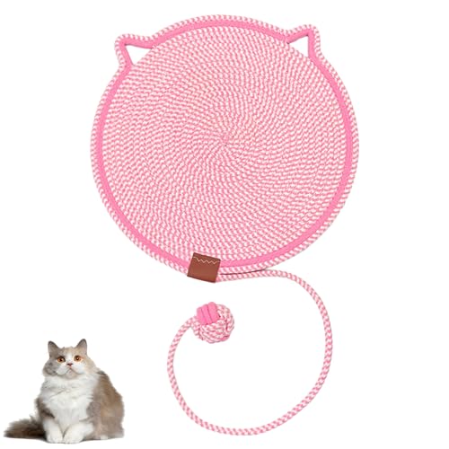 Celery Pets Dual Scratching Pad, Cat Scratching Mat Natural Cotton Rope Cat Scratching Pad, Celery Pets Cat Scratcher Mat, Large Size Cat Bed Cat Scratching Pad for Indoor Cats (Pink,L) von fjaldjfu