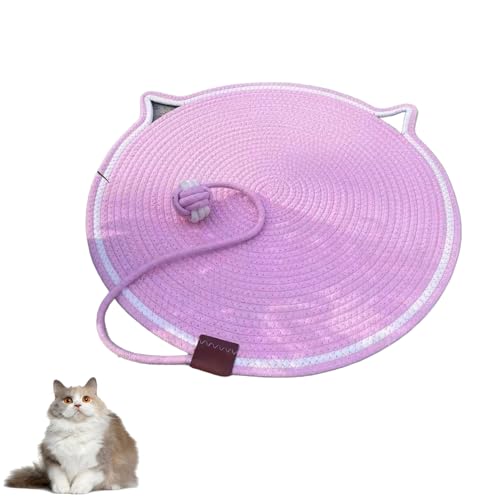 Celery Pets Dual Scratching Pad, Cat Scratching Mat Natural Cotton Rope Cat Scratching Pad, Celery Pets Cat Scratcher Mat, Large Size Cat Bed Cat Scratching Pad for Indoor Cats (Purple,L) von fjaldjfu