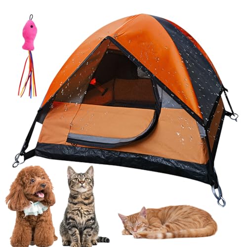 Mini Tent for Pets, Mini Cat Tents, Mini Display Tent, Display Tent, Tiny Cat Tent, Foldable, Waterproof Breathable Mini Tent for Indoor, Outdoor Cats Dogs (Orange) von fjaldjfu