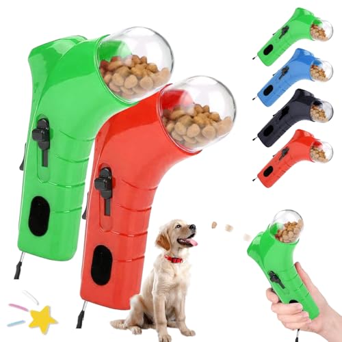 fjaldjfu Cat Treat Shooter, Pet Dog Food Catapult, Handheld Pet Feeding Interactive Toys, Pet Treat Launcher for Cat Dog, Interactive Pet Feeding Toys for Dog Cat Exercise Training (C+D) von fjaldjfu