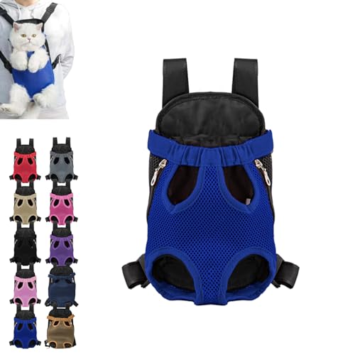 fjaldjfu Furry Pawsy Carrier, Furry Pawsy Cat Carrier, Furry Pawsy Cat Backpack, Pet Travel Carrier, for Dogs Cats Backpack Carrier for Hiking Cycling, Easy-fit Chest Carrier (L,Sapphire) von fjaldjfu