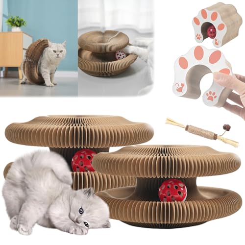 fjaldjfu Kettenwirbel Spielzeug, Foldable Convenient Cat Scratcher, Katzenwirbel Von Katzenliebling, Foldable Convenient Cat Scratcher, Intelligenzspielzeug Für Katzen (2stück) von fjaldjfu