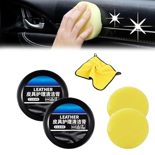 fjaldjfu Leader Cleaning and Care Cream & Cleaning Paste for Leather Care, Automotive Interior Leather Cleaning Cream, Repair Kit for Car, Car Leather Conditioner Oil Paste (2Pcs,150g) von fjaldjfu