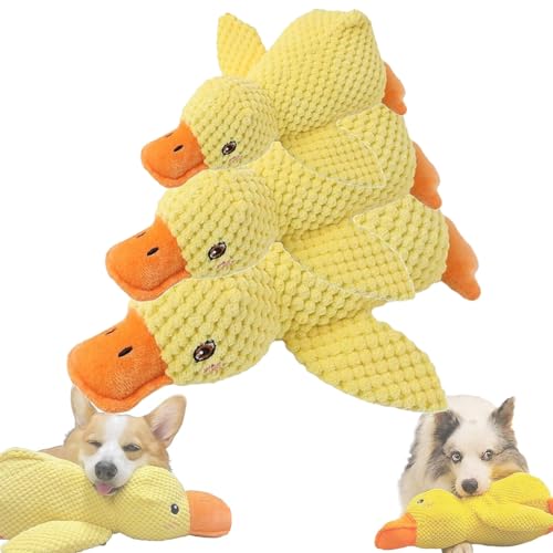 fjaldjfu Noovelo Calming Duck Toy, Quacker Calming Duck Toy for Dogs, 2025 New Dog Emotional Support Duck Durable The Mellow Dog, Dog Toy Duck with Soft Squeaker (All) von fjaldjfu